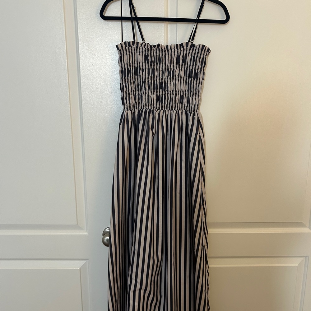 Amazon Black and White Striped Maxi Dress